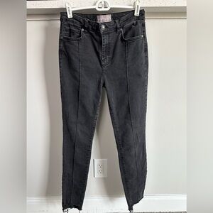 FP We the Free Black Skinny Seamed Frayed Hem Jeans